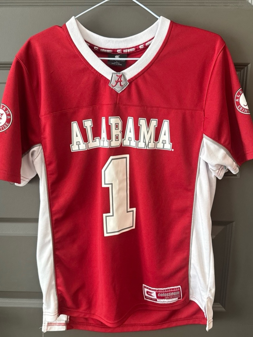 Coliseum Alabama Crimson Tide #1 Youth Large (16-18) Red Football Jersey